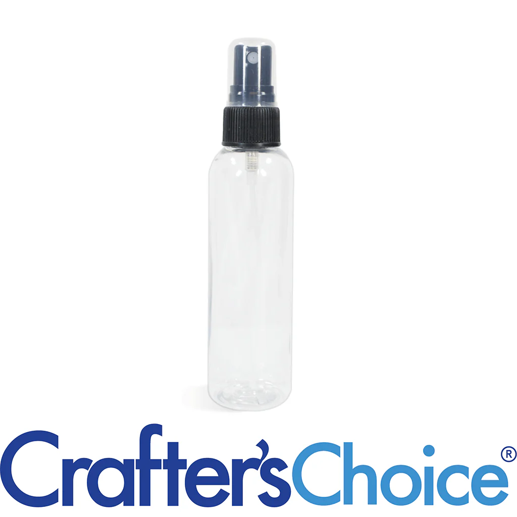 2 oz Clear Bullet with Black Ribbed Sprayer Set