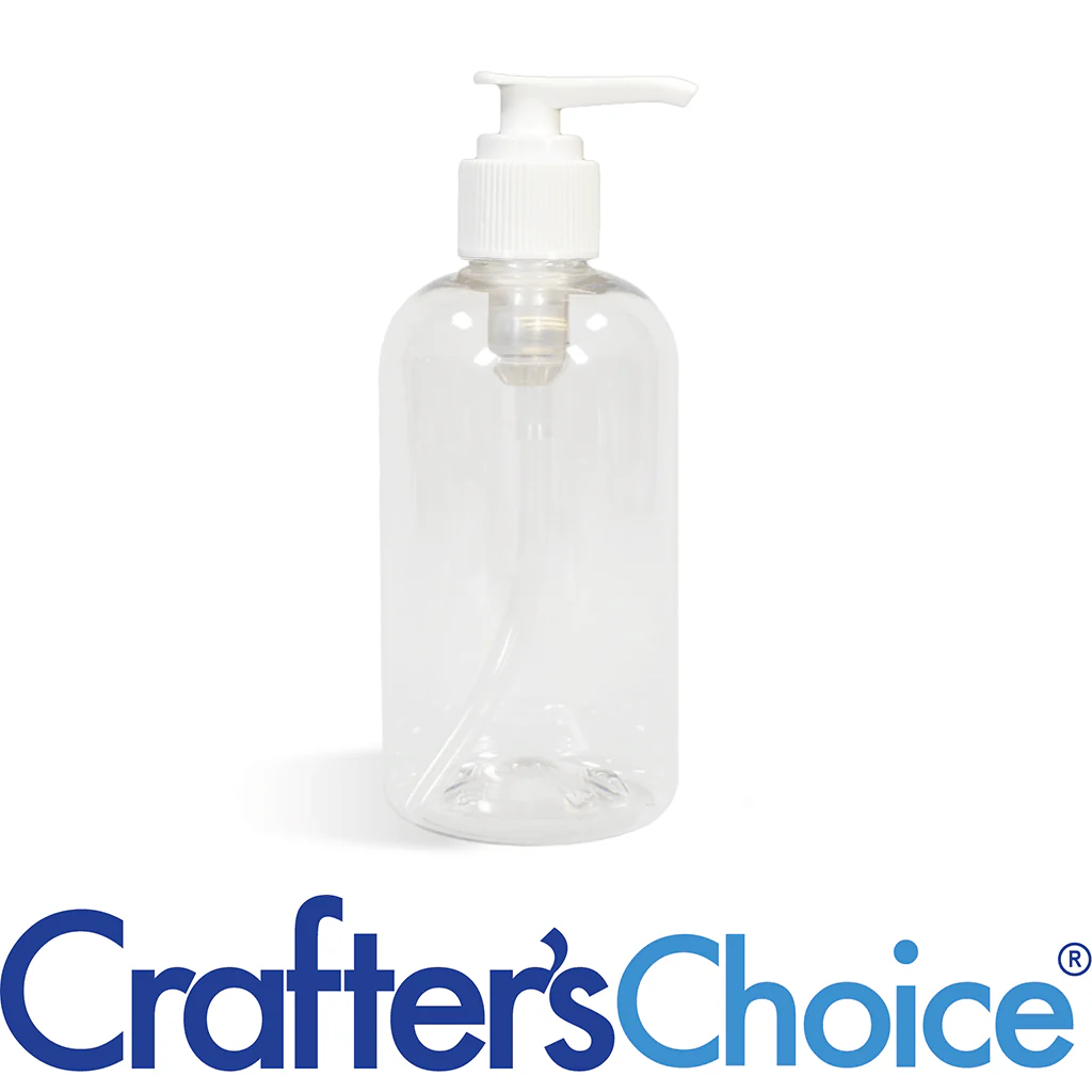 4 oz Clear Boston Round w/ White Lotion Pump Set