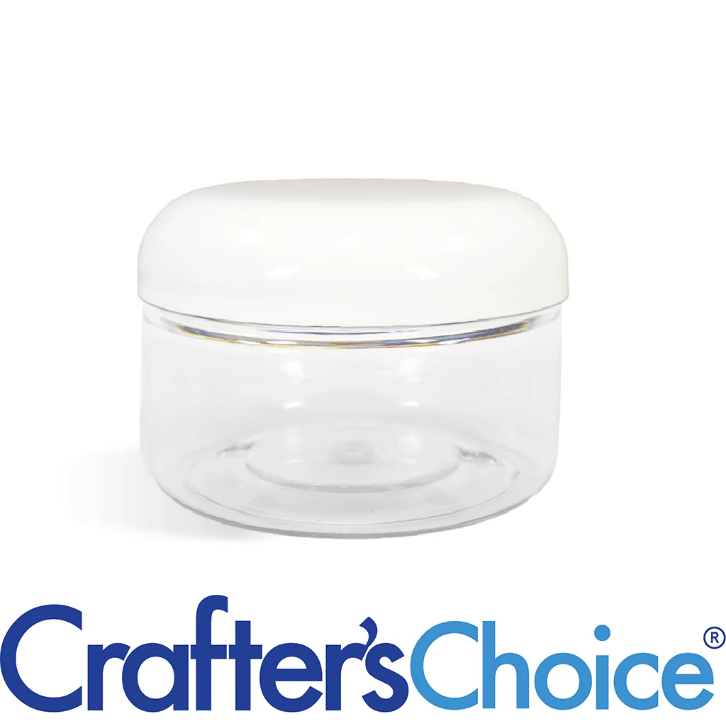 4 oz Clear Heavy Wall Jar & White Dome Top Set