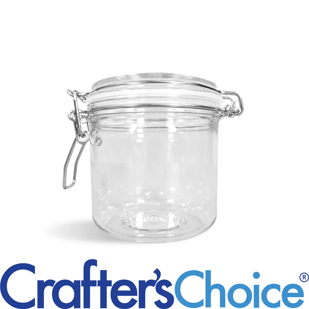 7 oz Clear Round PET Bail Jar & Lid Set