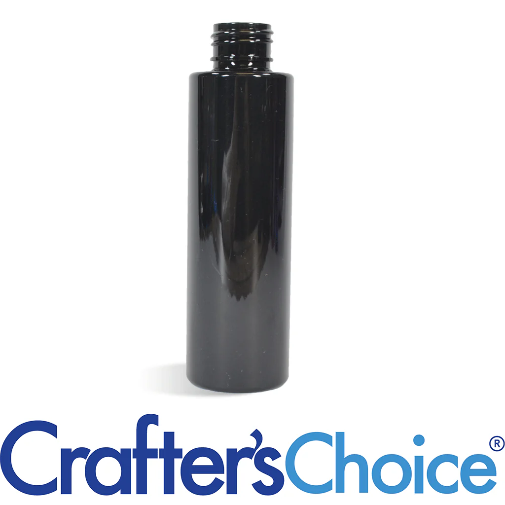 8 oz Black Cylinder Round Plastic Bottle - 24/410