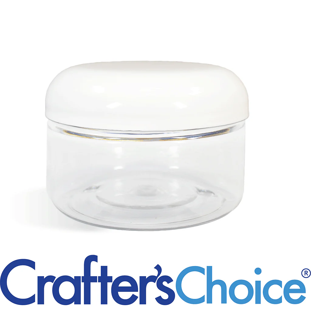 8 oz Clear Heavy Wall Jar & White Dome Top Set
