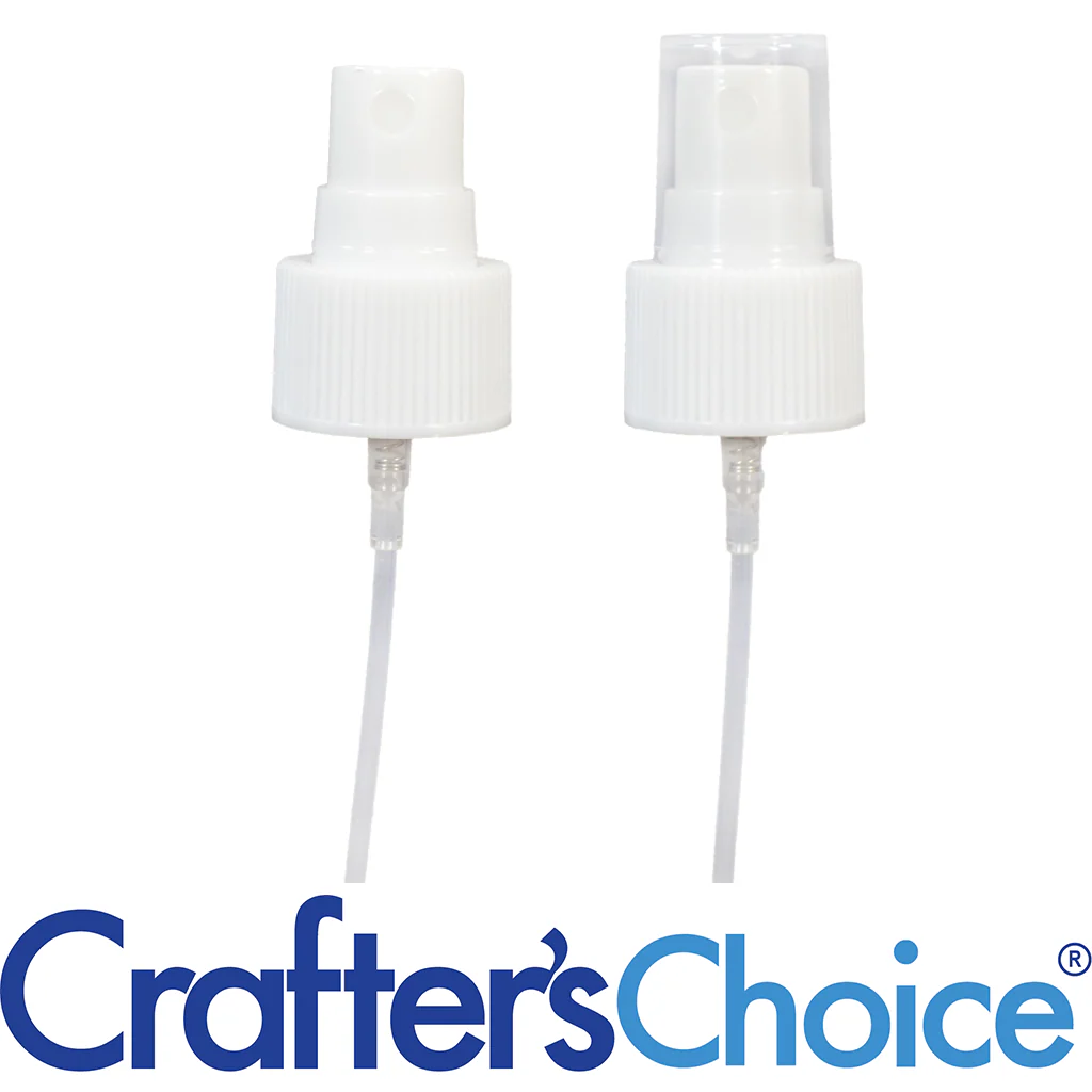 24/410 White Ribbed Sprayer Top - Clear Cap
