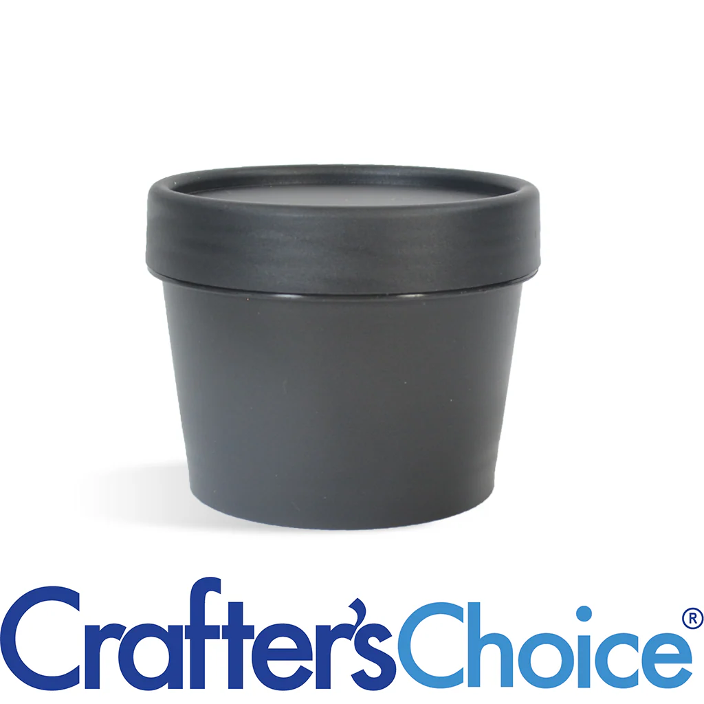 3.4 oz Black Plastic Pot & Lid Set