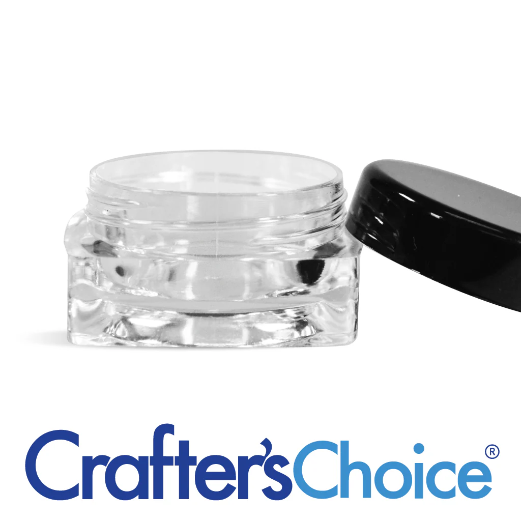 3 ml Clear Square Jar & Black Top