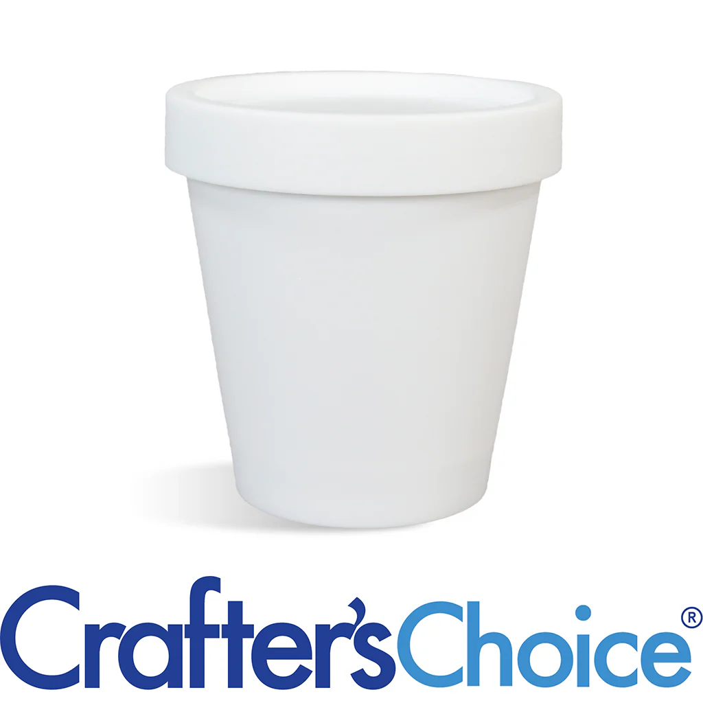 6.7 oz White Plastic Pot & Lid Set