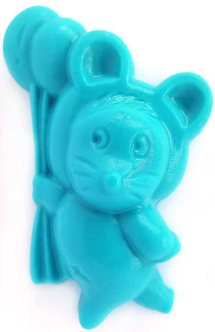 Mouse w/Balloons Soap Mold: 4 Cavity