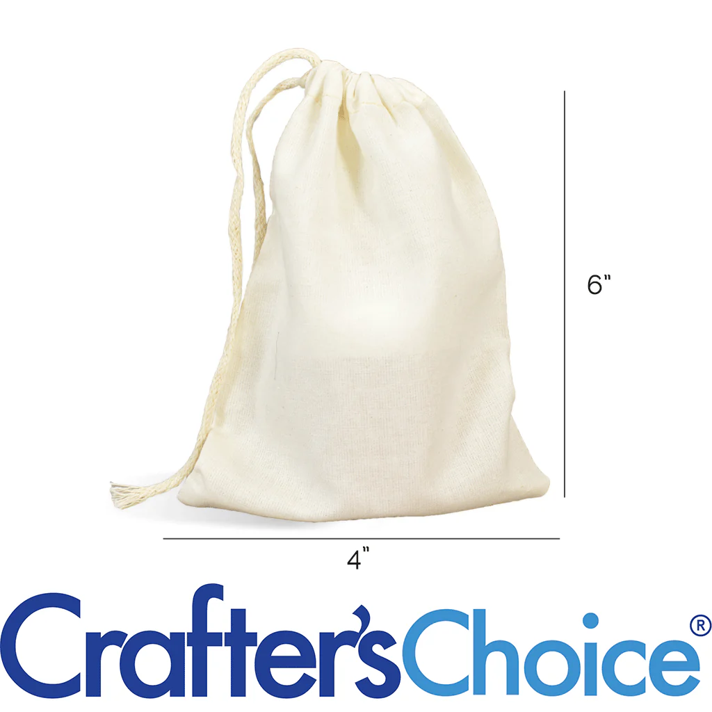 Muslin Drawstring Bags - Traditional 4 x 6