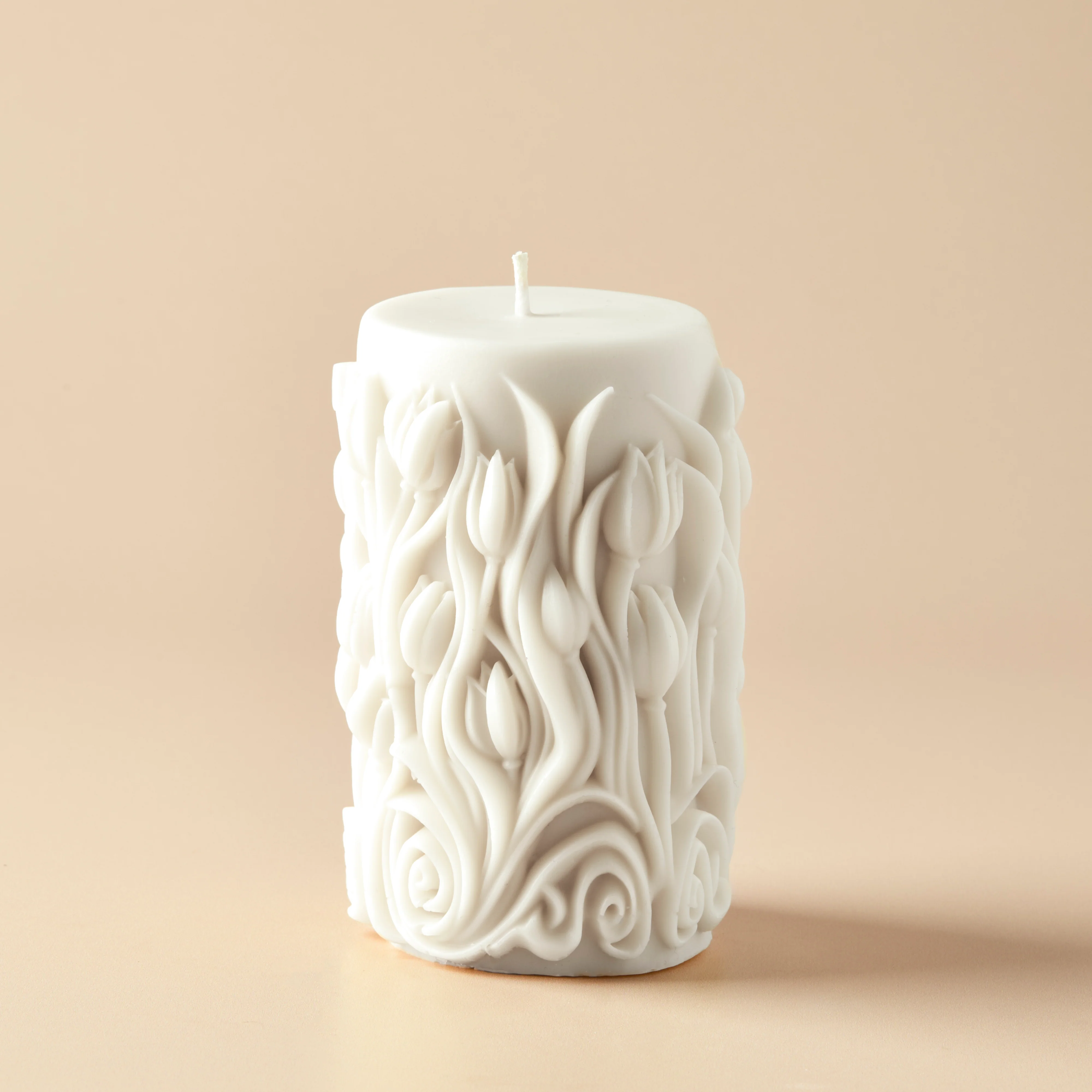 Pillar with Floral Detail Silicone Mold - Image 2