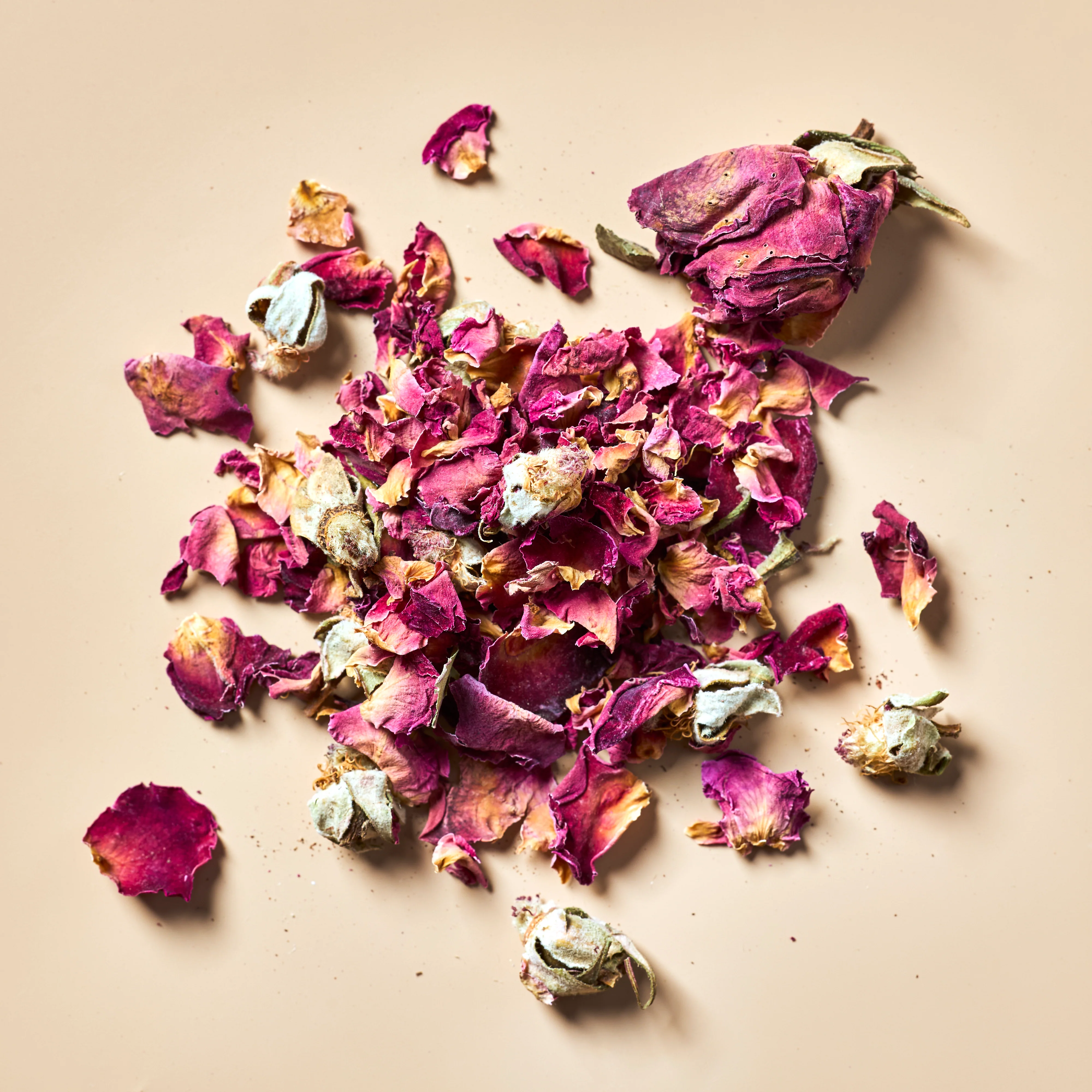 Rose Petals - Red Buds & Leaves