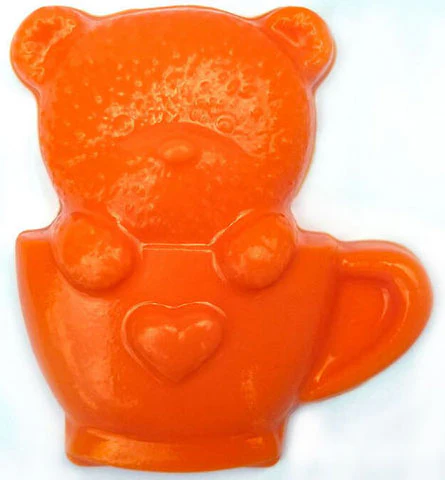 Teddy in Teacup Soap Mold: 4 Cavity
